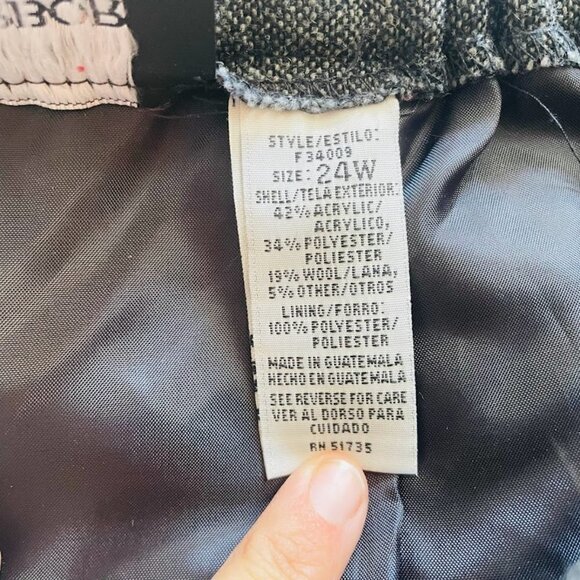 Vintage Skirt Wool Blend Stripe Texture South Western Frinds Grey Plus Red Fall - Picture 7 of 8